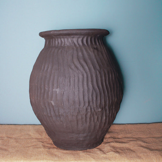 Handmade Big Black Ceramic Vase - Wild n Clay Ceramics