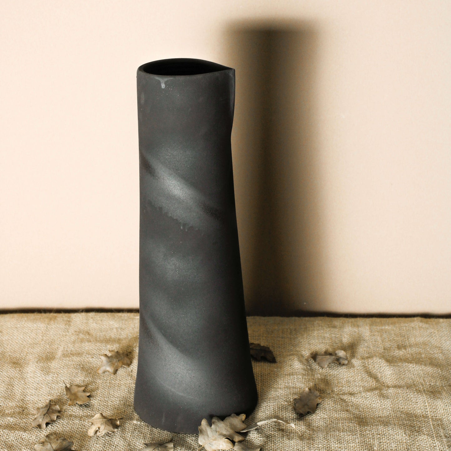 Handmade Matte Black Ceramic Vase