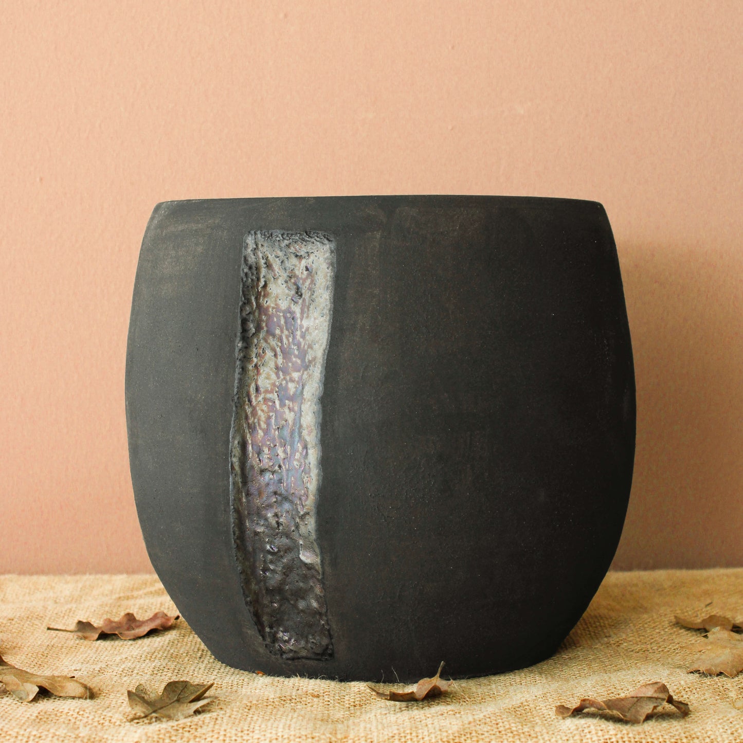 Handmade Matte Black Ceramic Pot