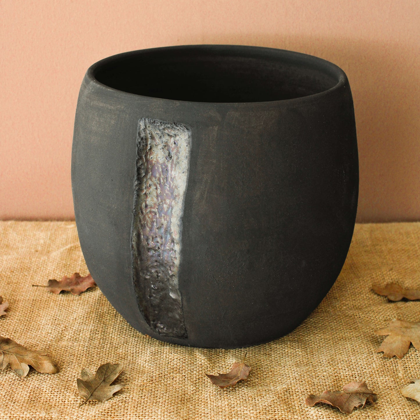 Handmade Matte Black Ceramic Pot