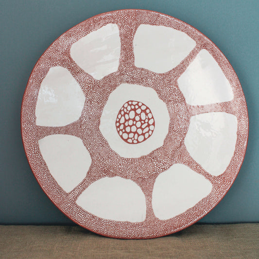 Handcrafted Sgraffito Masterpiece - Large Decorative Ceramic Plate - Wild n Clay Ceramics