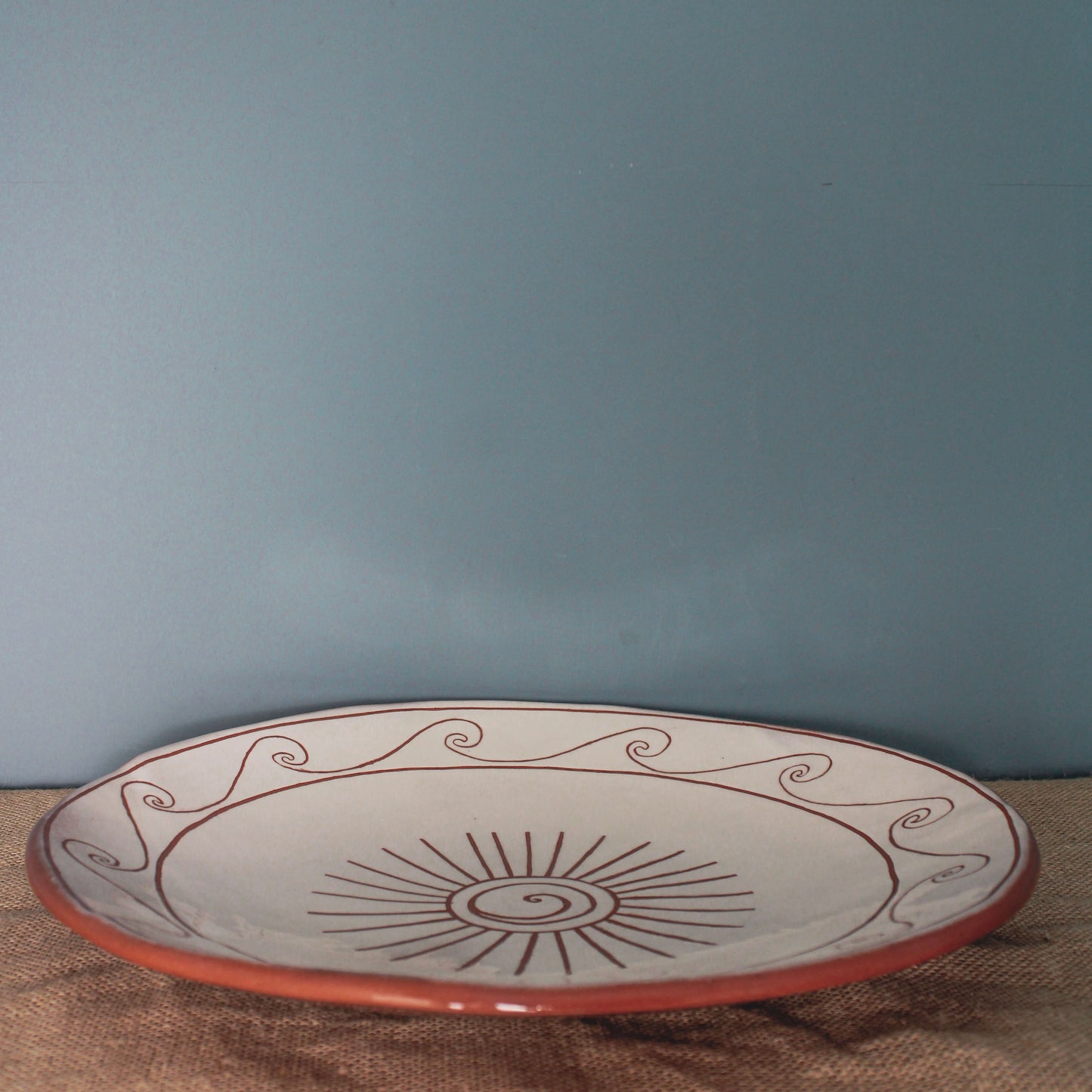 Sunlit Terracotta Sgraffito Ceramic Plate - Wild n Clay Ceramics