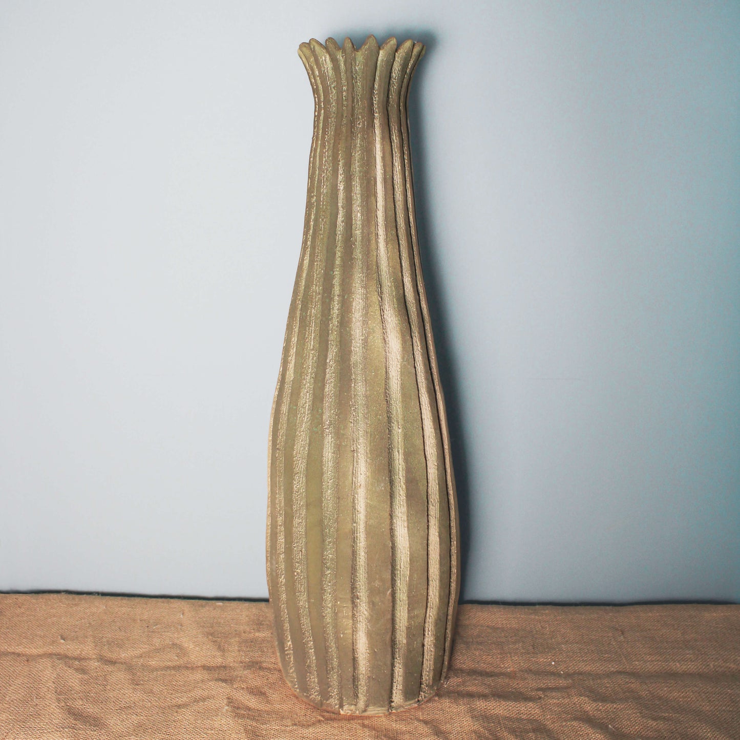 Tall and Slim Green Ceramic Vase - Wild n Clay Ceramics